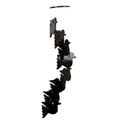 Alternate image for Whimsical Hand-Carved Natural Black Onyx Dove-Themed Mobile Feathers to Midnight