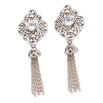 Alternate image for Artisan Crafted Blue Topaz Earrings Perfect Swing