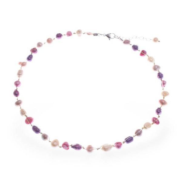 Alternate image for Beaded Necklace with Purple Pink Grey White Cultured Pearls Sweet Elegance