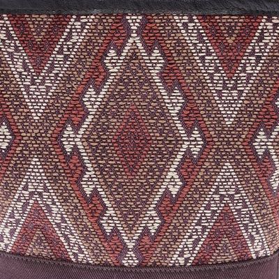 Alternate image for Thai Handwoven Cotton Shoulder Bag with Leather Accents Northern Thai Charm