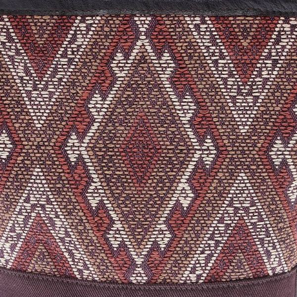 Alternate image for Thai Handwoven Cotton Shoulder Bag with Leather Accents Northern Thai Charm