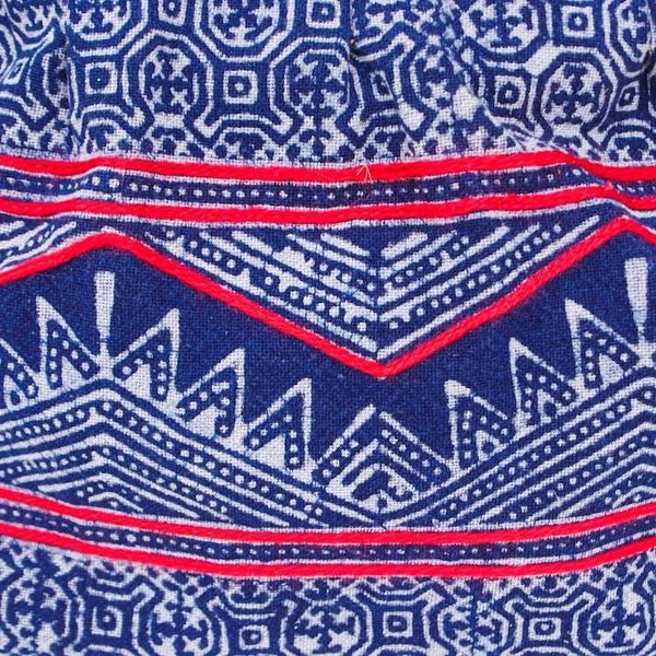 Alternate image for Hmong Style Batik Handbag with Leather Trim Hmong Highlands