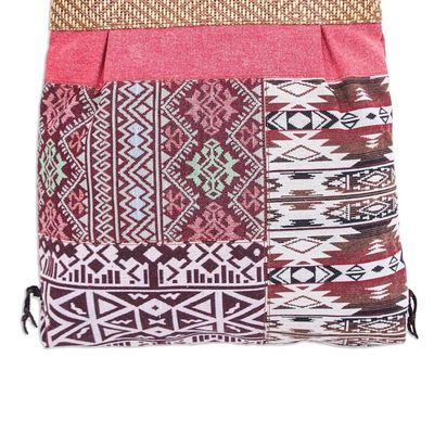 Alternate image for Leather-Accented Patchwork Sling Bag Intermission in Red