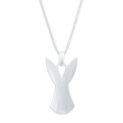 Alternate image for Sterling Silver Rabbit Pendant Necklace from Thailand Inquisitive Rabbit