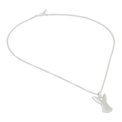 Alternate image for Sterling Silver Rabbit Pendant Necklace from Thailand Inquisitive Rabbit