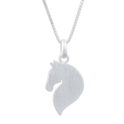 Alternate image for Sterling Silver Horse Pendant Necklace from Thailand Equine Grace