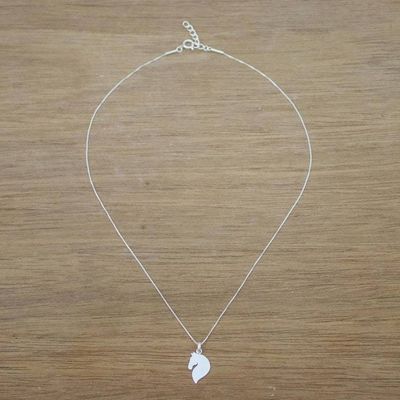 Alternate image for Sterling Silver Horse Pendant Necklace from Thailand Equine Grace
