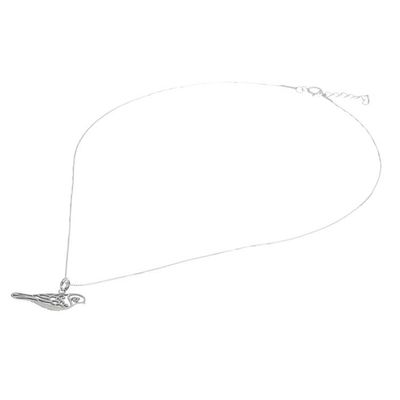 Alternate image for Curl Pattern Sterling Silver Bird Pendant Necklace Curling Feathers