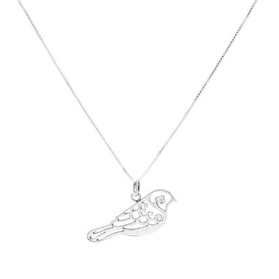 Alternate image for Curl Pattern Sterling Silver Bird Pendant Necklace Curling Feathers
