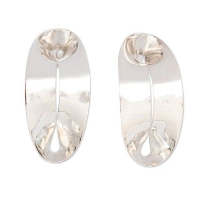 Alternate image for High-Polished Abstract Sterling Silver Drop Earrings Dazzling Balance