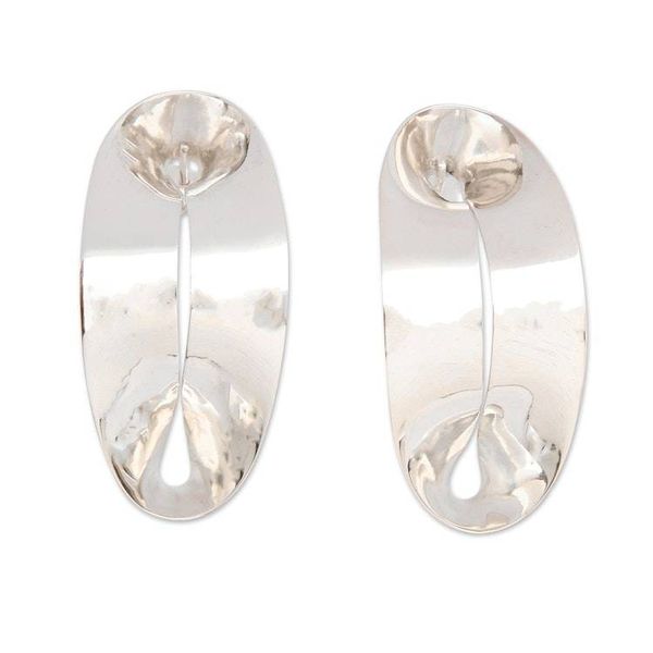Alternate image for High-Polished Abstract Sterling Silver Drop Earrings Dazzling Balance
