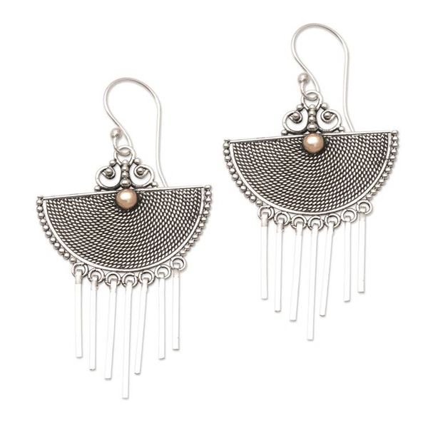 Alternate image for Gold-Accented Sterling Silver Dangle Earrings Summer Wind