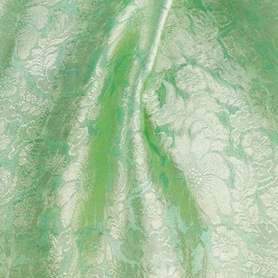 Alternate image for Spring Green Rayon and Silk Blend Floral Jacquard Shawl Green Bouquet