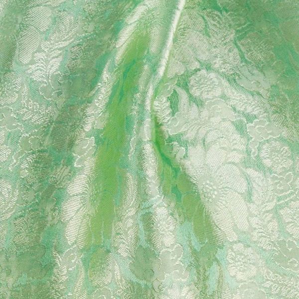 Alternate image for Spring Green Rayon and Silk Blend Floral Jacquard Shawl Green Bouquet