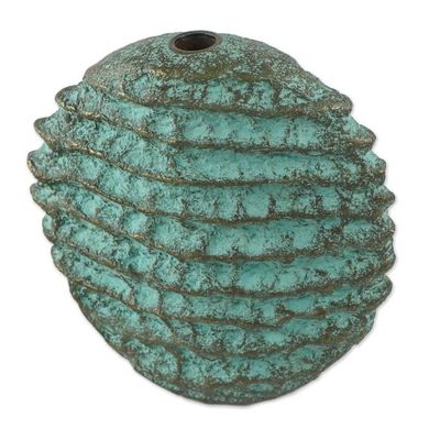 Alternate image for Artistic Recycled Paper Decorative Vase from Thailand Artful Spikes