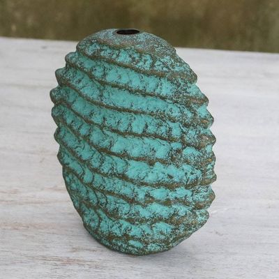 Alternate image for Artistic Recycled Paper Decorative Vase from Thailand Artful Spikes