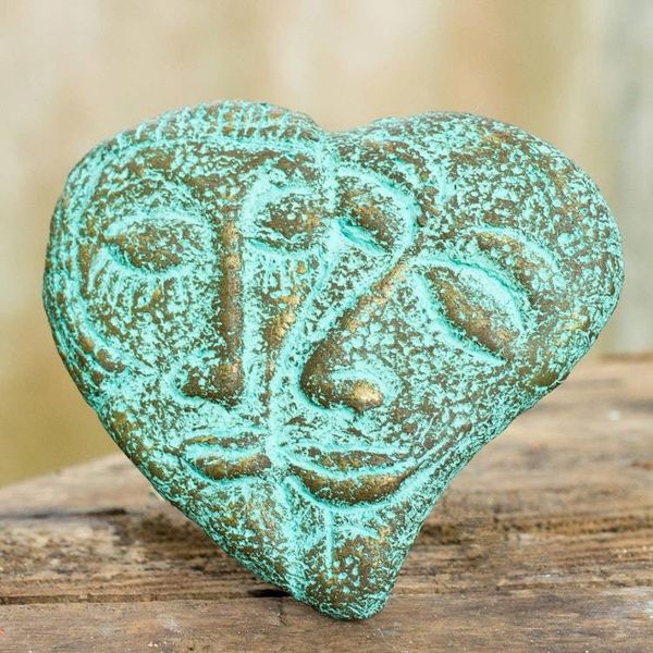 Alternate image for Recycled Paper Heart Wall Sculpture from Thailand Romantic Heart
