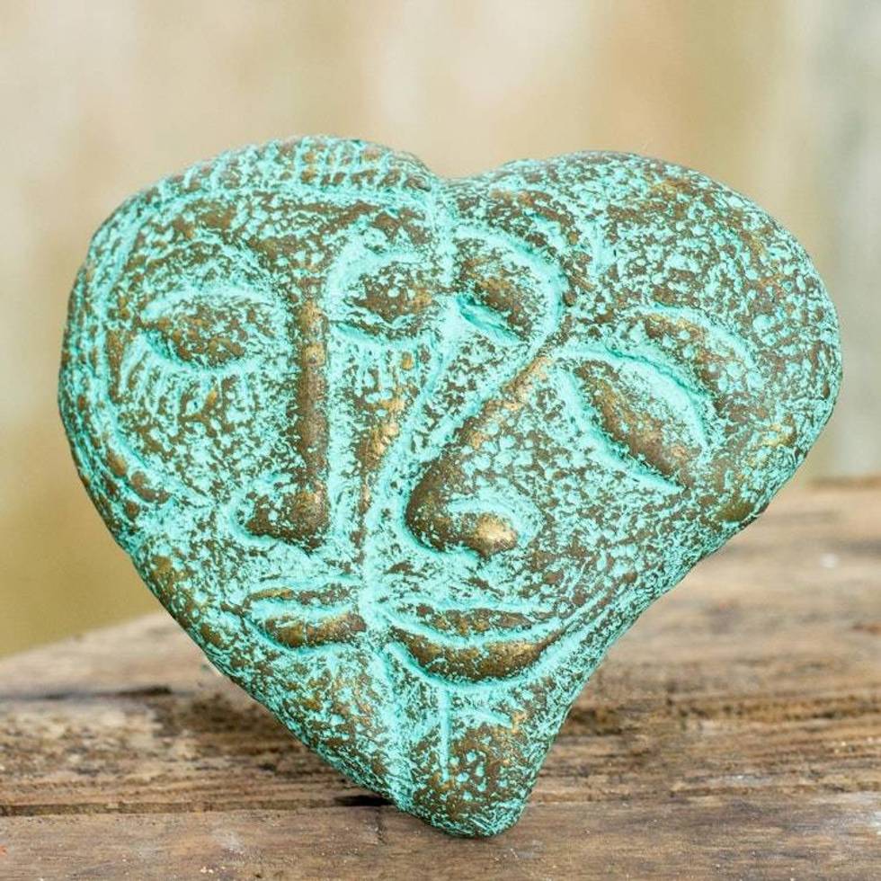 Recycled Paper Heart Wall Sculpture from Thailand 'Romantic Heart'