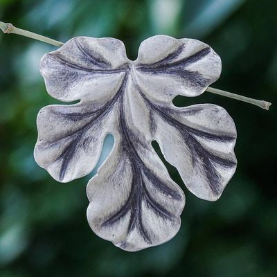 Primary image for Oxidized 950 Silver Chainless Leaf Pendant from Thailand Flourishing Leaf