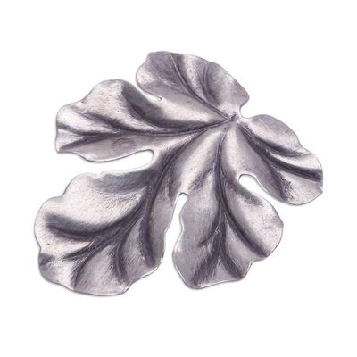Alternate image for Oxidized 950 Silver Chainless Leaf Pendant from Thailand Flourishing Leaf