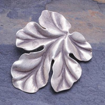 Alternate image for Oxidized 950 Silver Chainless Leaf Pendant from Thailand Flourishing Leaf