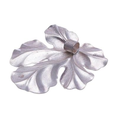 Alternate image for Oxidized 950 Silver Chainless Leaf Pendant from Thailand Flourishing Leaf