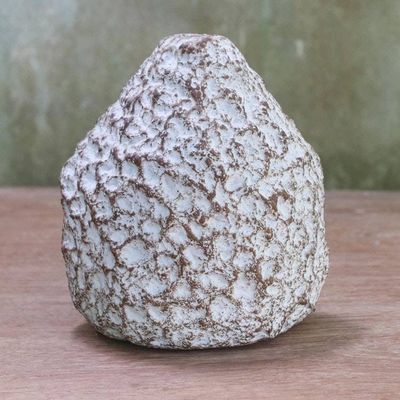 Alternate image for Recycled Paper Decorative Vase in Beige from Thailand Coral Mountain