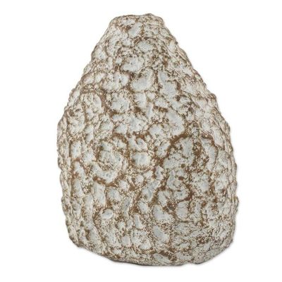 Alternate image for Recycled Paper Decorative Vase in Beige from Thailand Coral Mountain