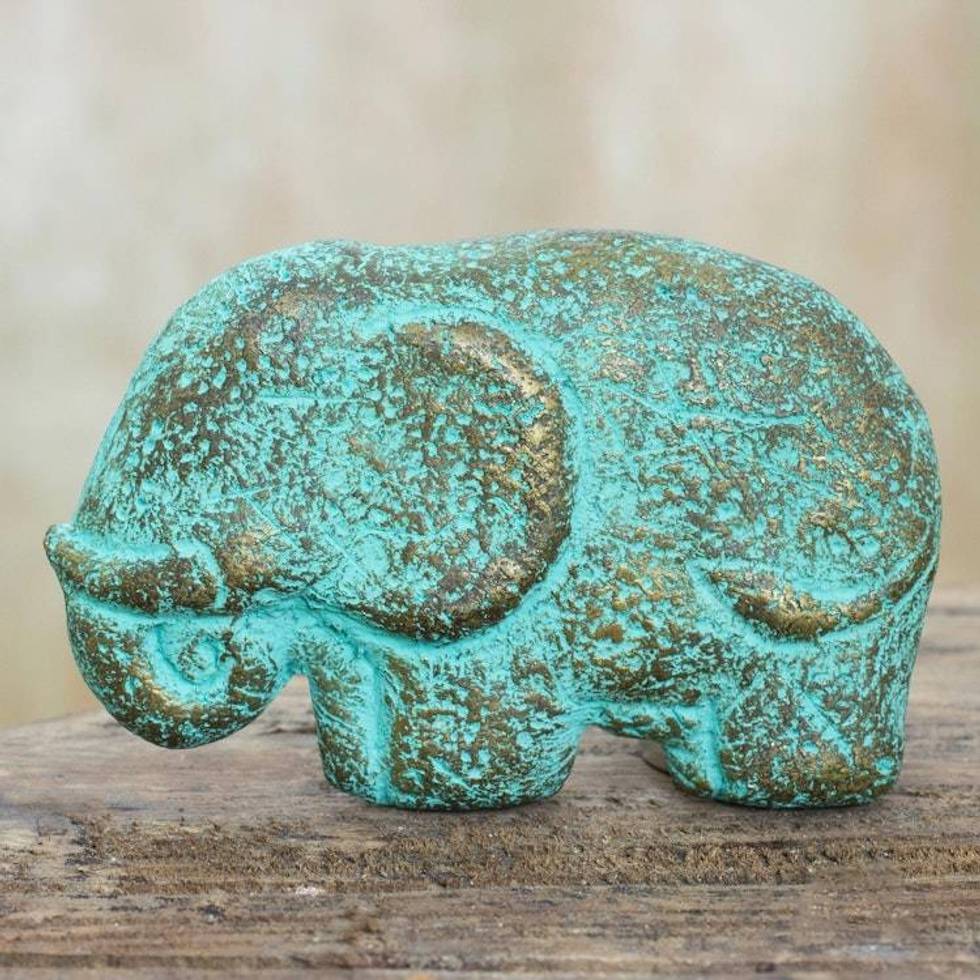 Elephant Wall Adornment Handmade Recycled Paper Sculpture 'Elephant Honor'