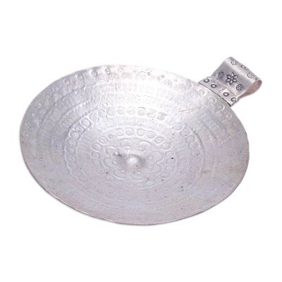 Alternate image for Oxidized 950 Silver Circular Pendant with Thai Tribal Motifs Tribal Charm