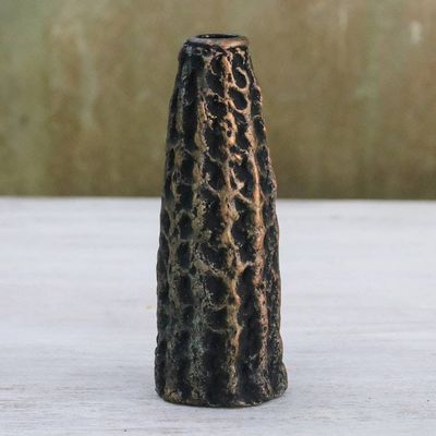Alternate image for Dark Recycled Paper Decorative Vase from Thailand Dark Volcano