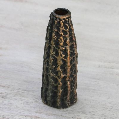 Alternate image for Dark Recycled Paper Decorative Vase from Thailand Dark Volcano