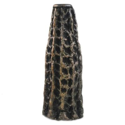 Alternate image for Dark Recycled Paper Decorative Vase from Thailand Dark Volcano