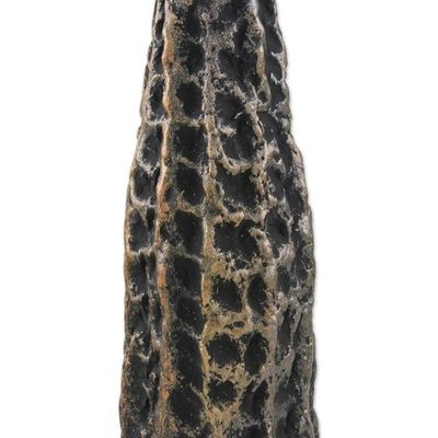 Alternate image for Dark Recycled Paper Decorative Vase from Thailand Dark Volcano