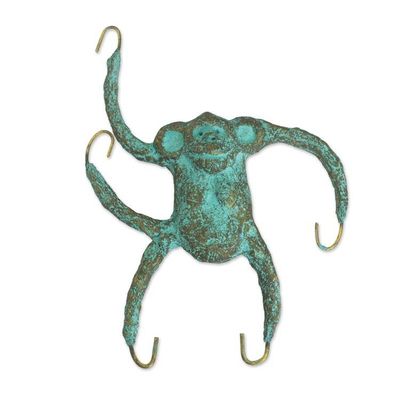 Alternate image for Recycled Paper Monkey Wall Art Sculpture Crafted by Hand Playful Monkey