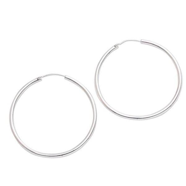 Alternate image for Simple Sterling Silver Hoop Earrings from Bali Simple Thought