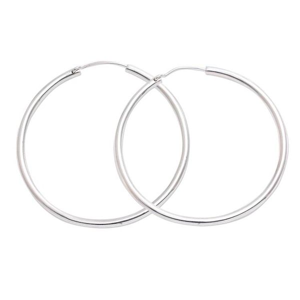 Alternate image for Simple Sterling Silver Hoop Earrings from Bali Simple Thought