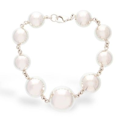 Alternate image for Modern Bauble-Themed Polished Taxco Silver Pendant Bracelet Shimmering Baubles