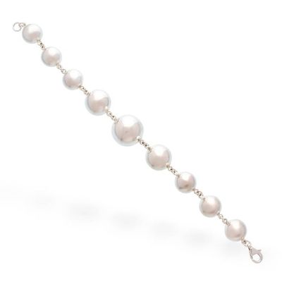 Alternate image for Modern Bauble-Themed Polished Taxco Silver Pendant Bracelet Shimmering Baubles