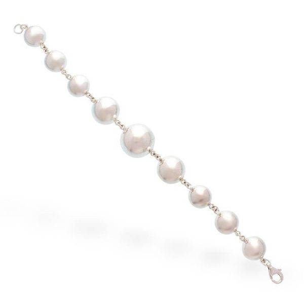 Alternate image for Modern Bauble-Themed Polished Taxco Silver Pendant Bracelet Shimmering Baubles