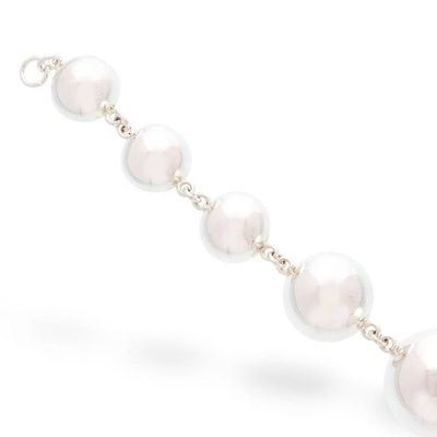 Alternate image for Modern Bauble-Themed Polished Taxco Silver Pendant Bracelet Shimmering Baubles