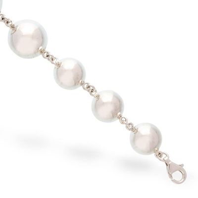 Alternate image for Modern Bauble-Themed Polished Taxco Silver Pendant Bracelet Shimmering Baubles