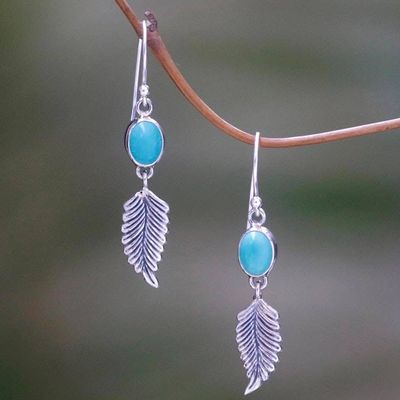 Primary image for Leaf Motif Magnesite Dangle Earrings from Bali Leaves of Hope