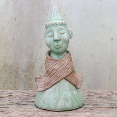 Alternate image for Hand Made Celadon Ceramic Hill Tribe Sculpture Hill Tribe Man