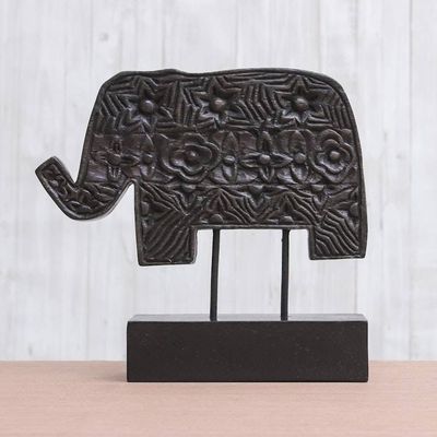 Alternate image for Wood sculpture Thai Elephant Pride