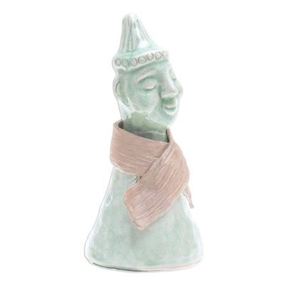 Alternate image for Hand Made Celadon Ceramic Hill Tribe Sculpture Hill Tribe Man