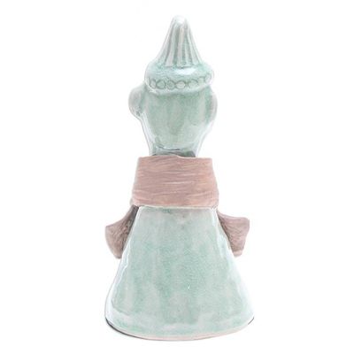 Alternate image for Hand Made Celadon Ceramic Hill Tribe Sculpture Hill Tribe Man