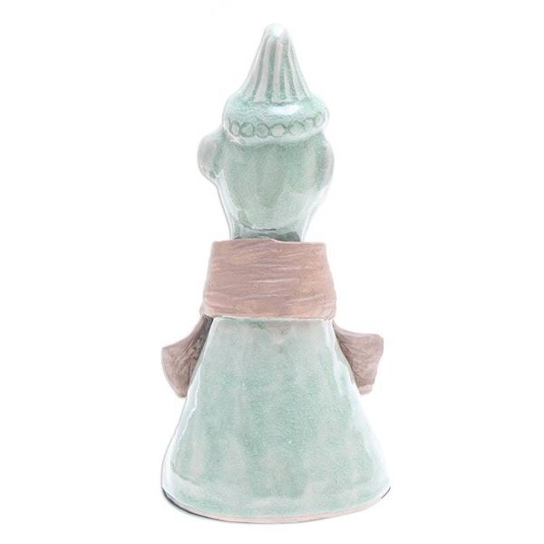 Alternate image for Hand Made Celadon Ceramic Hill Tribe Sculpture Hill Tribe Man