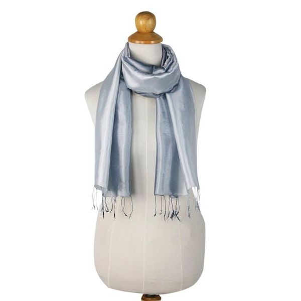 Alternate image for Fair Trade Silver Grey Rayon and Silk Scarf Silver Shimmer