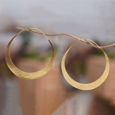 Primary image for Modern Gold Plated Hoop Earrings Solar Halo